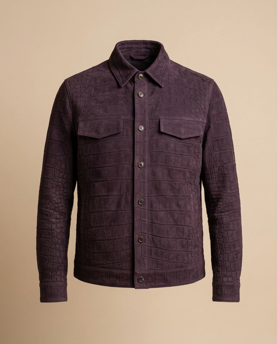 Aubergine Crocodile Overshirt