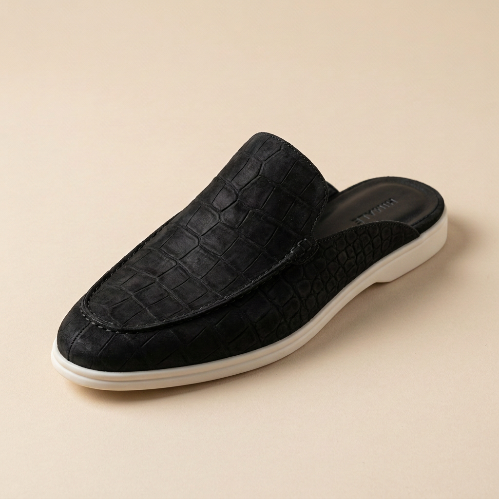 Black Nubuck Mule