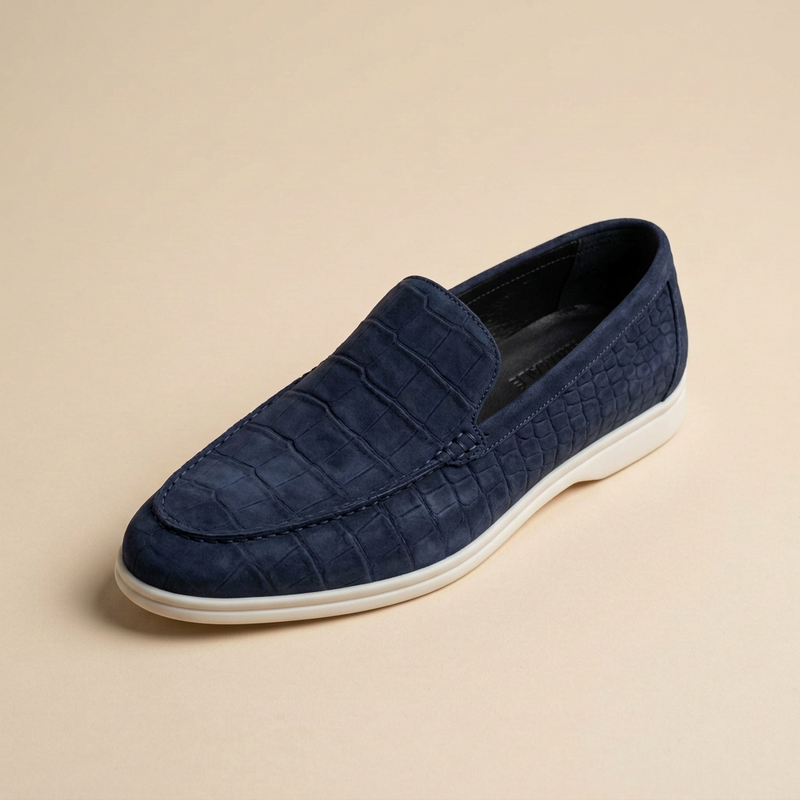 Navy Nubuck Loafer