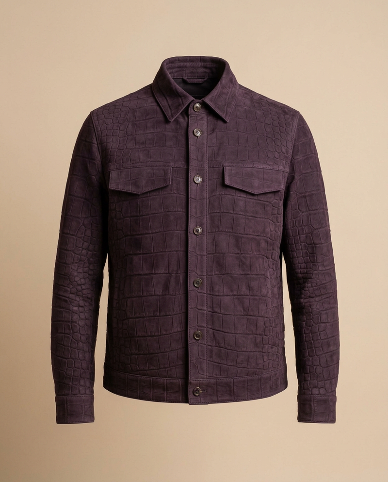 Aubergine Crocodile Overshirt