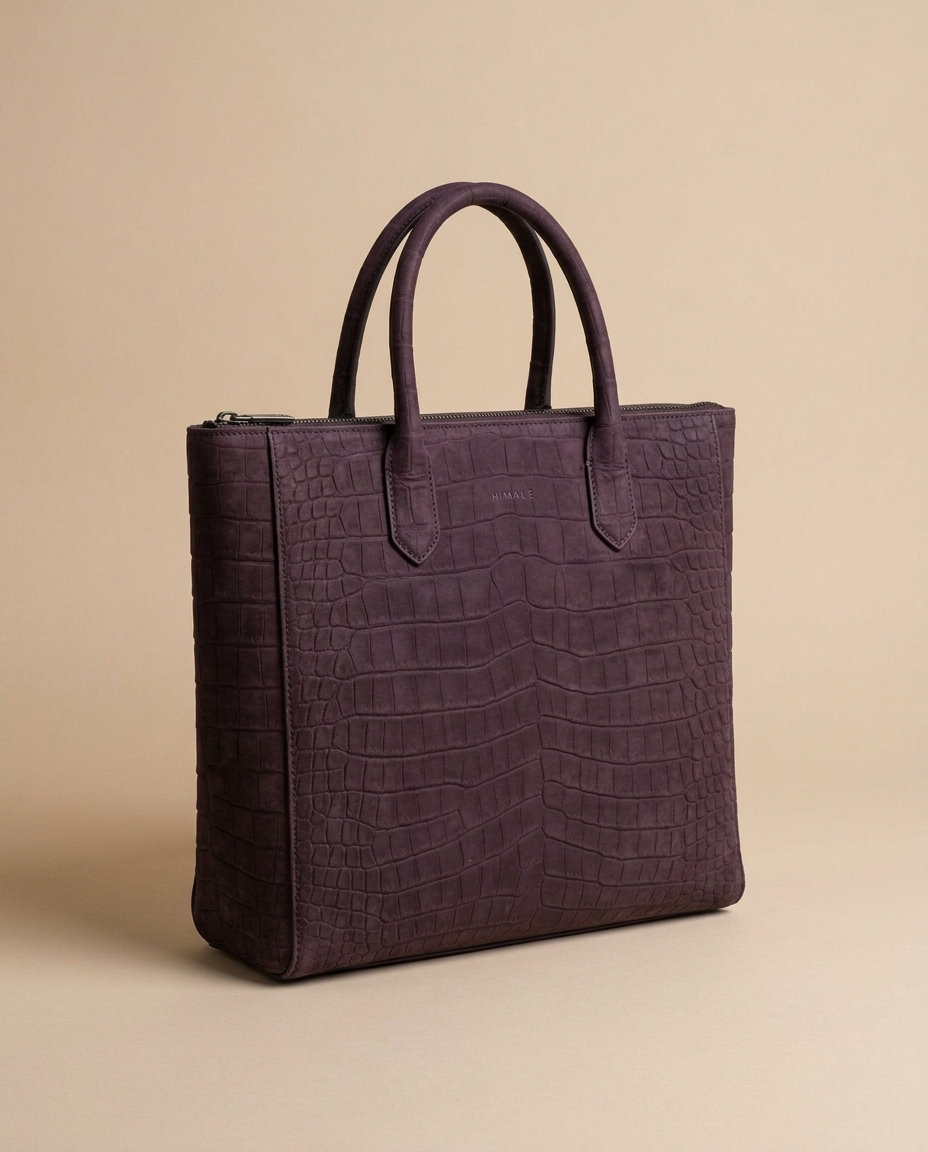 Aubergine Structured Tote